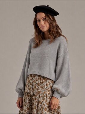 Rylee & Cru Oversized Balloon Sleeve Crewneck Sweater